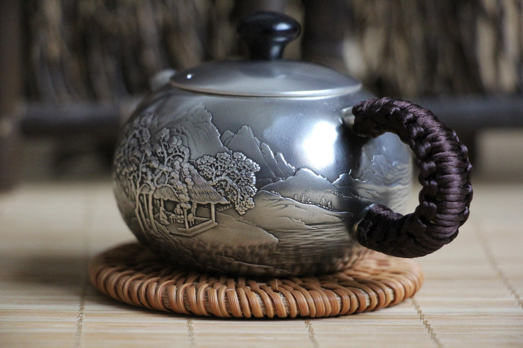 Pure Silver 999 "Mountains and Water" Teapot * 120ml