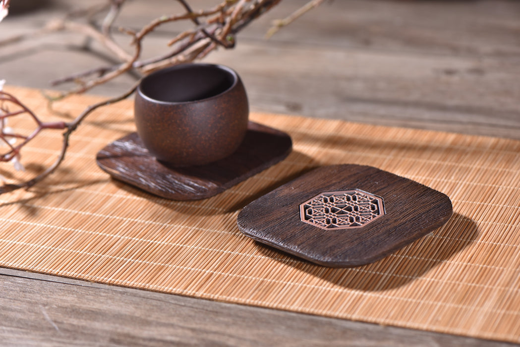 "Metal and Wood" Coaster for Tea Cups