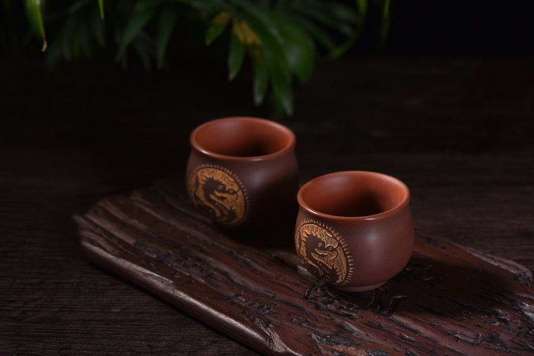 Qin Zhou Nixing Clay Cups "Dragon" by Su Gui Fang