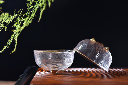 Gold Rimmed "Obscura" Glass Tea Cups 50ml Each * Set of 2 | Yunnan Sourcing Tea Shop
