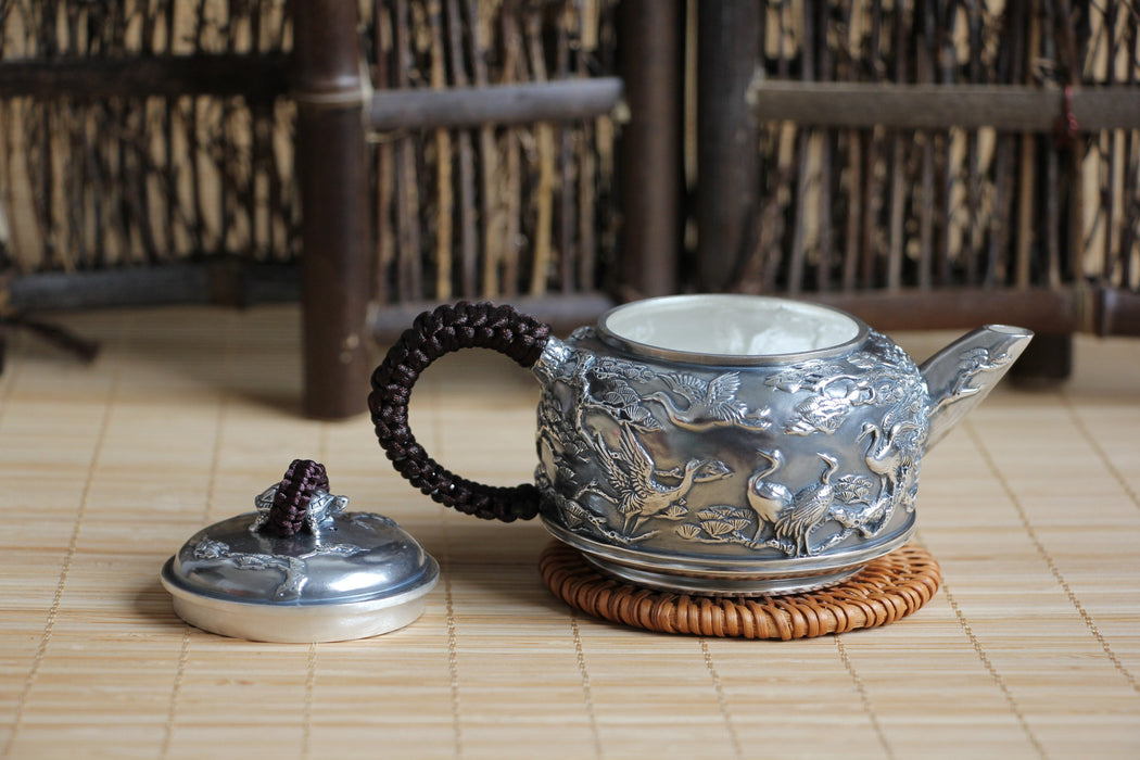 Pure Silver 999 "Kingdom of Cranes" Teapot * 160ml