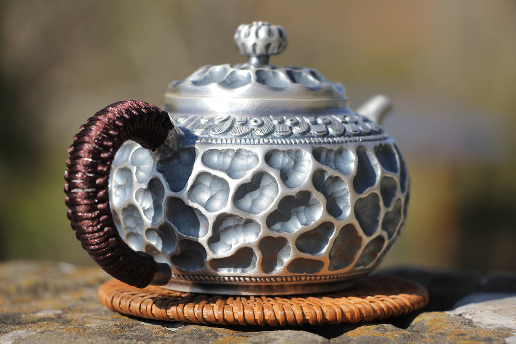 Pure Silver 999 "Crater" Teapot * 280ml