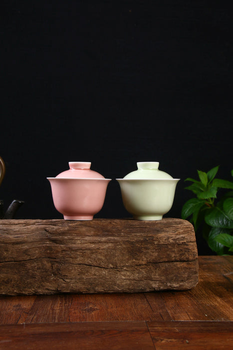 Pink and Green Pastel Gaiwan for Gong Fu Cha
