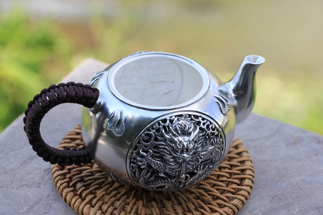 Pure Silver 999 "Lou Kong Dragon" Teapot