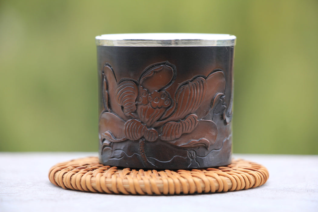 "Lotus" Pure 999 Silver and Jian Shui Clay Cup