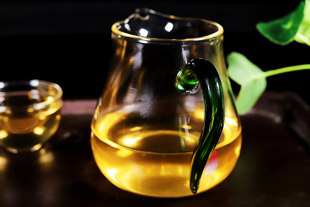 Long Spout Green Handled Cha Hai for Gong Fu Tea Service
