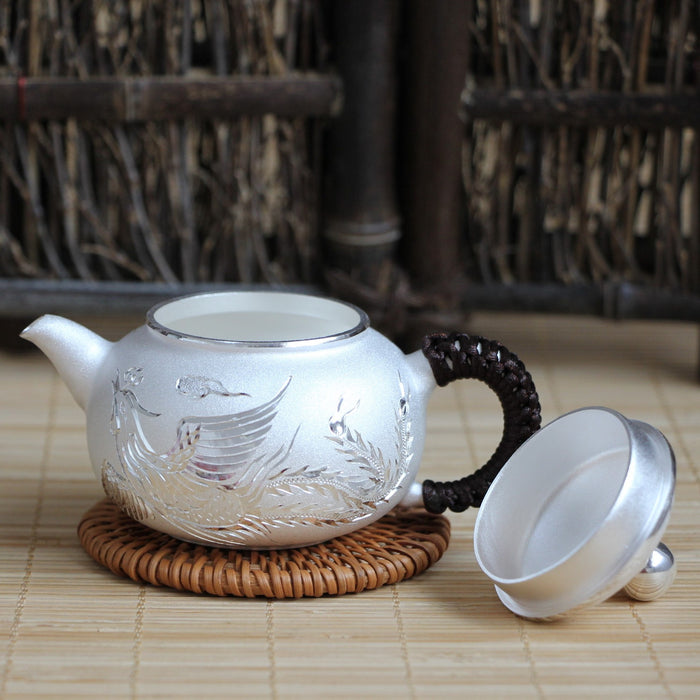 Pure Silver 999 "Phoenix and Dragon" Teapot * 120ml