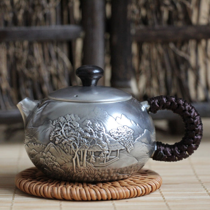Pure Silver 999 "Mountains and Water" Teapot * 120ml