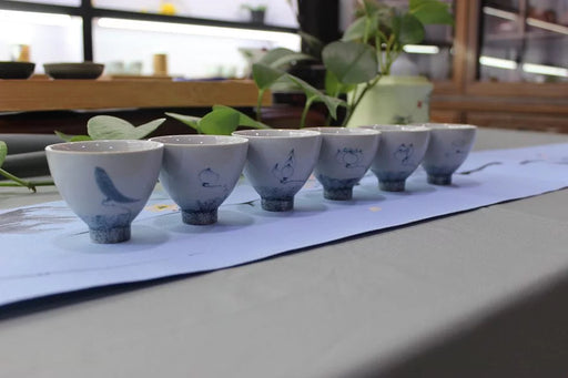 Jingdezhen Porcelain "Six Stages of the Lotus" Tea Cup Set - Yunnan Sourcing Tea Shop