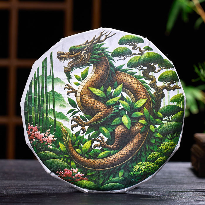 2024 Yunnan Sourcing "Green Mark Dragon" Ripe Raw Pu-erh Tea Cake