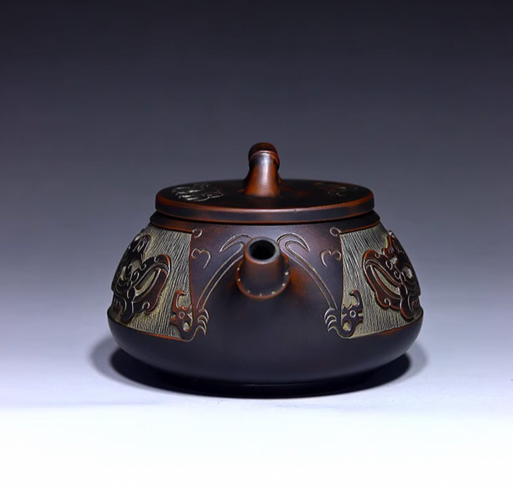 Qin Zhou Nixing Clay Teapot "Phoenix and Dragon" by Hu Ying Jia