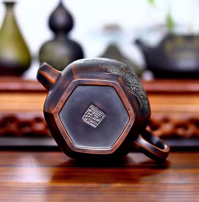 Qin Zhou Nixing Clay Teapot "Song He Yan Nian" by Hu Ying Jia