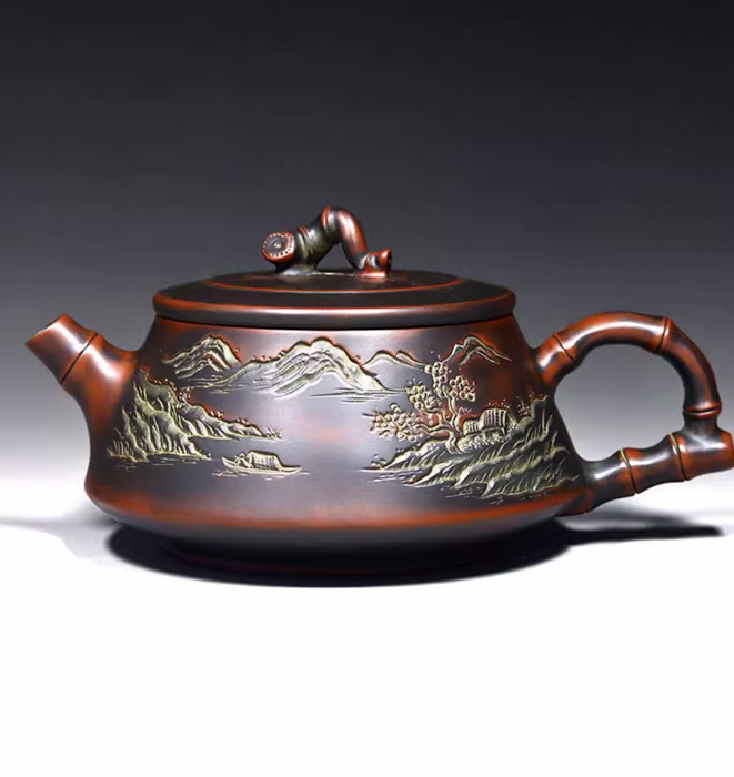 Qin Zhou Clay Teapot "Hai Na Bai Chuan" by Hu Ying Jia