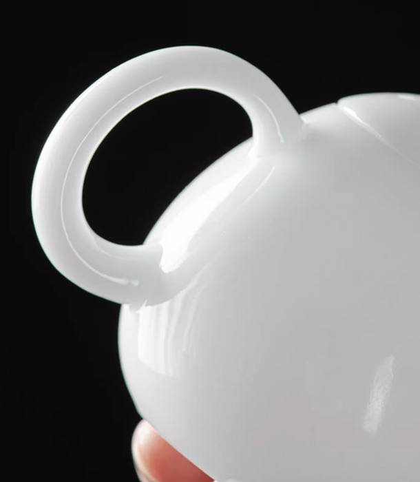 Ice Jade Porcelain "Dragon Egg" Teapot