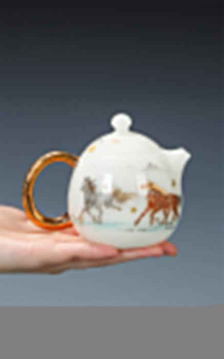 Year of the Horse Ice Jade Porcelain Gongfu Tea Set | Yunnan Sourcing Tea Shop