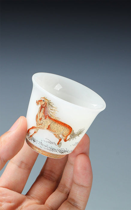 Year of the Horse Ice Jade Porcelain Gongfu Tea Set | Yunnan Sourcing Tea Shop