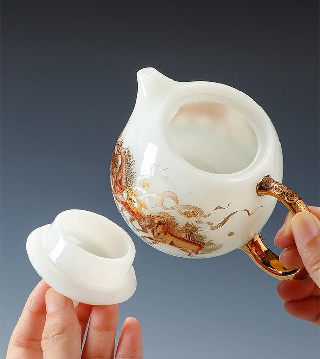 Year of the Horse Ice Jade Porcelain Gongfu Tea Set | Yunnan Sourcing Tea Shop