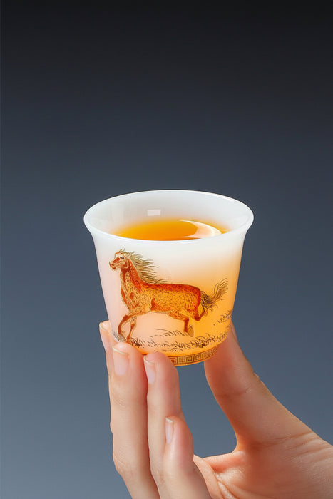 Year of the Horse Ice Jade Porcelain Gongfu Tea Set | Yunnan Sourcing Tea Shop