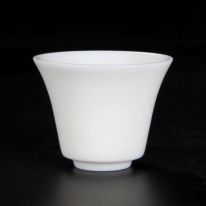 Mutton Fat Jade Porcelain "Bell-Shaped Smooth" Tea Cup
