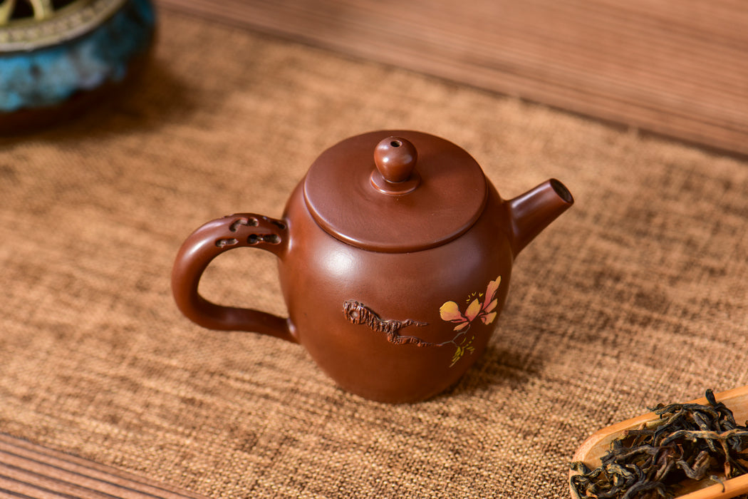 Jian Shui Clay "Flat Top Dragon Egg" Teapot by Zhang Ce