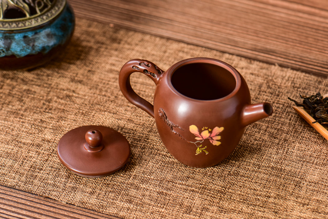 Jian Shui Clay "Flat Top Dragon Egg" Teapot by Zhang Ce