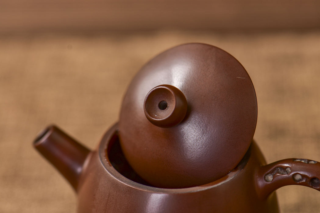 Jian Shui Clay "Plum Branch and Blossom" Dragon Egg Teapot by Zhang Ce