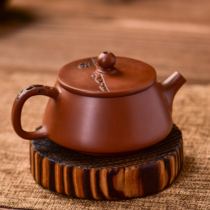 Jian Shui Purple Clay "Canister Shi Piao" Teapot by Mu Cheng