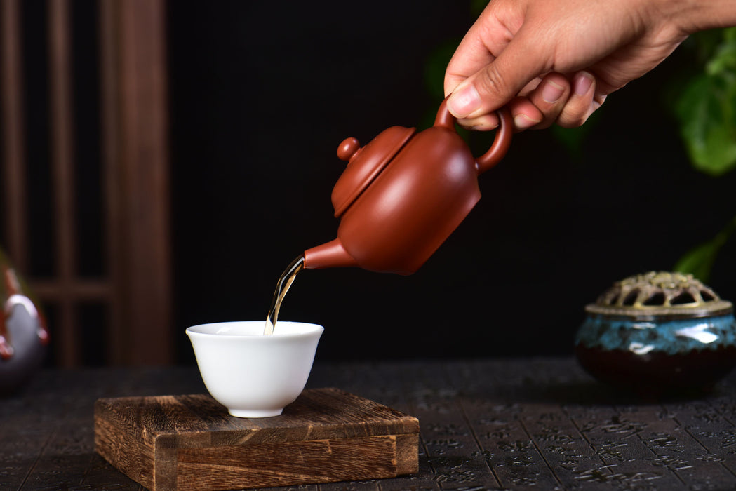 Da Hong Pao Clay "Shui Ping" Yixing Teapot by Jin Jia Qi | Yunnan Sourcing Tea Shop