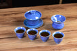 Blue Blossom Glazed Porcelain Gaiwan and Tea Cup Set with Strainer | Yunnan Sourcing Tea Shop