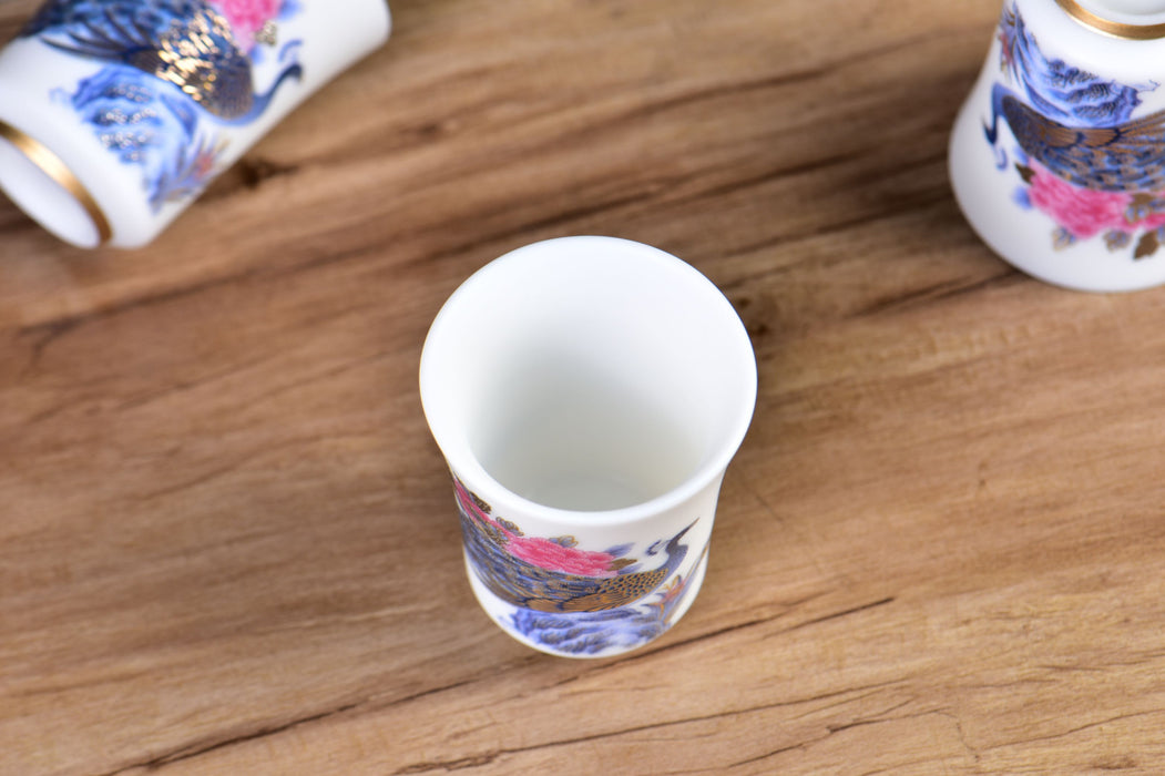Mutton Fat Ice Jade "Peacock Pageantry" Tea Cup