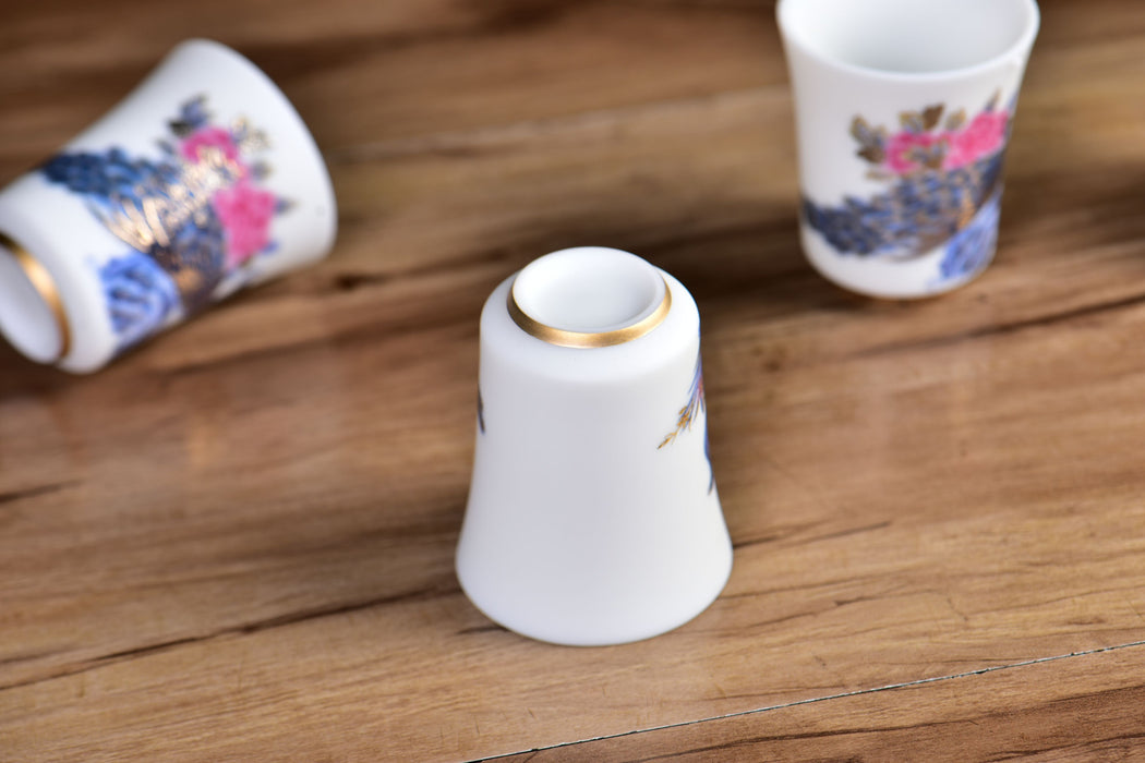 Mutton Fat Ice Jade "Peacock Pageantry" Tea Cup