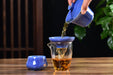 Blue Blossom Glazed Porcelain Gaiwan and Tea Cup Set with Strainer | Yunnan Sourcing Tea Shop