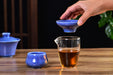 Blue Blossom Glazed Porcelain Gaiwan and Tea Cup Set with Strainer | Yunnan Sourcing Tea Shop