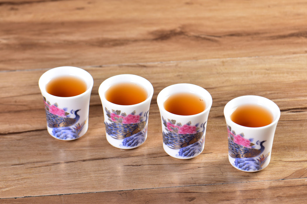 Mutton Fat Ice Jade "Peacock Pageantry" Tea Cup
