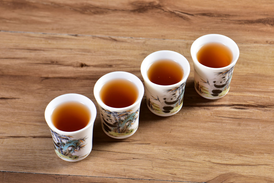 Mutton Fat Ice Jade "Playful Panda" Tea Cup