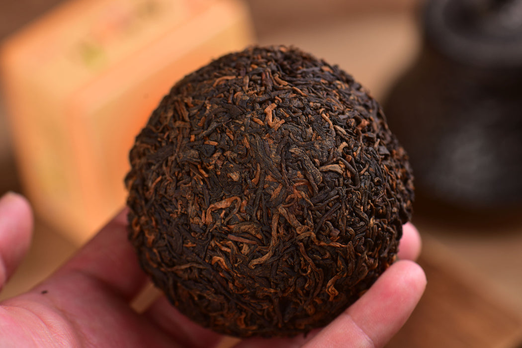2011 Lao Man'e Brand "Golden Tuo" Certified Organic Ripe Pu-erh Tea | Yunnan Sourcing Tea Shop
