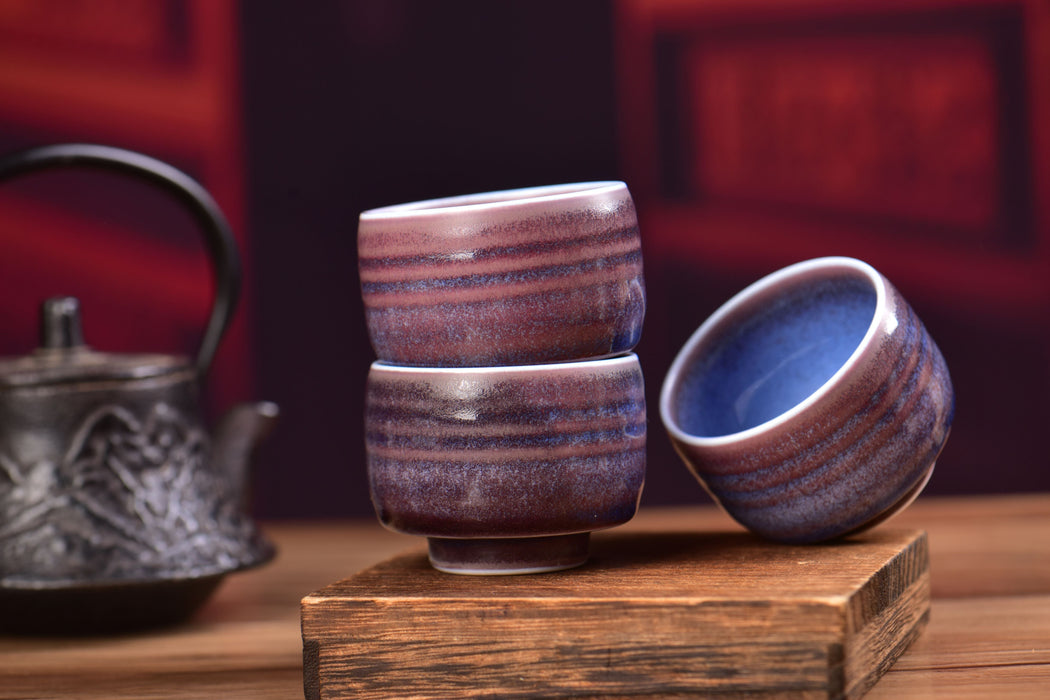 Indigo Horizon Glazed Gong Fu Tea Cups | Yunnan Sourcing Tea Shop