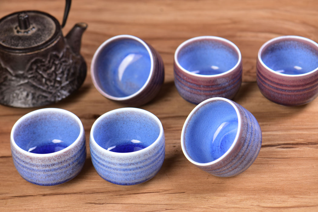 Indigo Horizon Glazed Gong Fu Tea Cups | Yunnan Sourcing Tea Shop