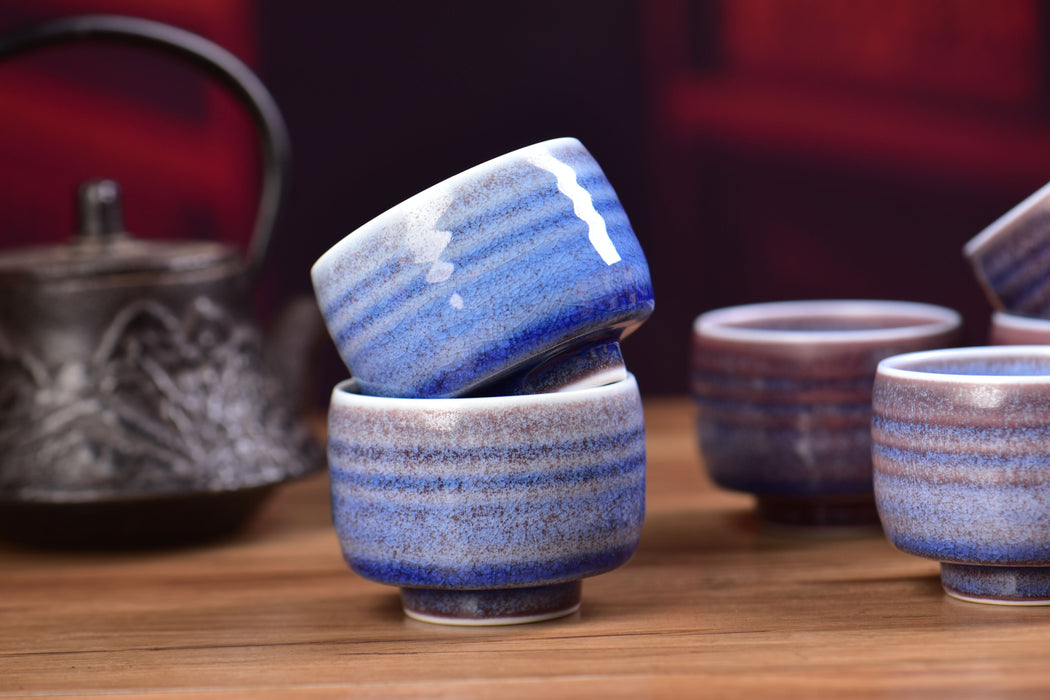 Indigo Horizon Glazed Gong Fu Tea Cups | Yunnan Sourcing Tea Shop