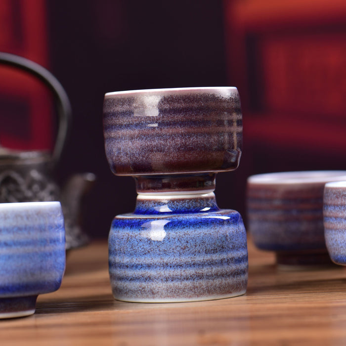 Indigo Horizon Glazed Gong Fu Tea Cups | Yunnan Sourcing Tea Shop