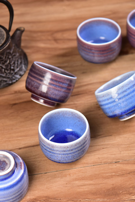 Indigo Horizon Glazed Gong Fu Tea Cups | Yunnan Sourcing Tea Shop