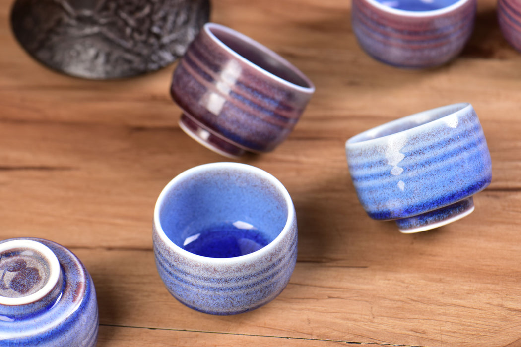 Indigo Horizon Glazed Gong Fu Tea Cups | Yunnan Sourcing Tea Shop