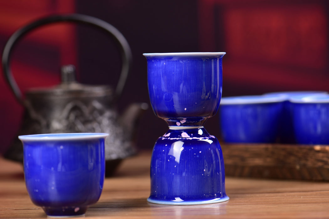 Midnight Glaze Cobalt Blue Porcelain Tea Cups | Yunnan Sourcing Tea Shop