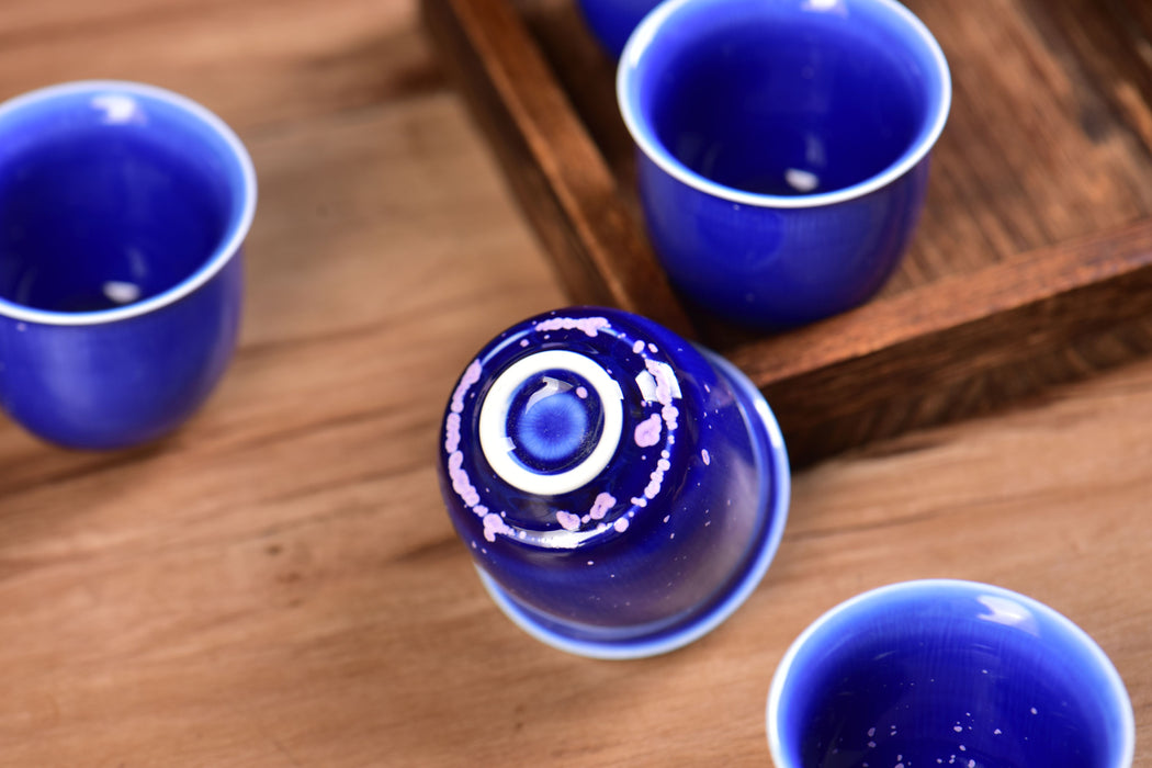 Midnight Glaze Cobalt Blue Porcelain Tea Cups | Yunnan Sourcing Tea Shop