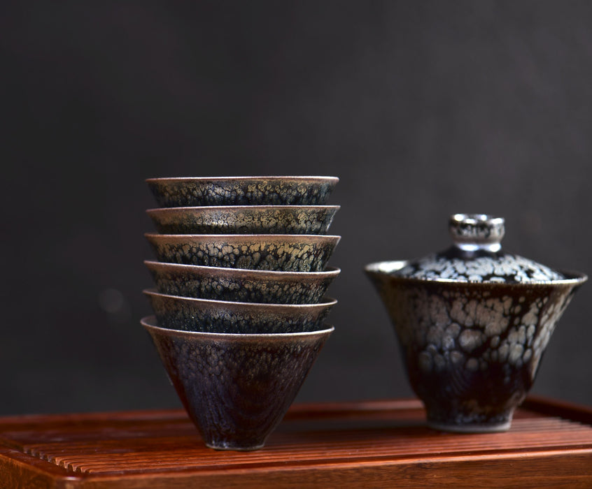 Midnight Constellation Jianzhan Gaiwan and Cups | Yunnan Sourcing Tea Shop