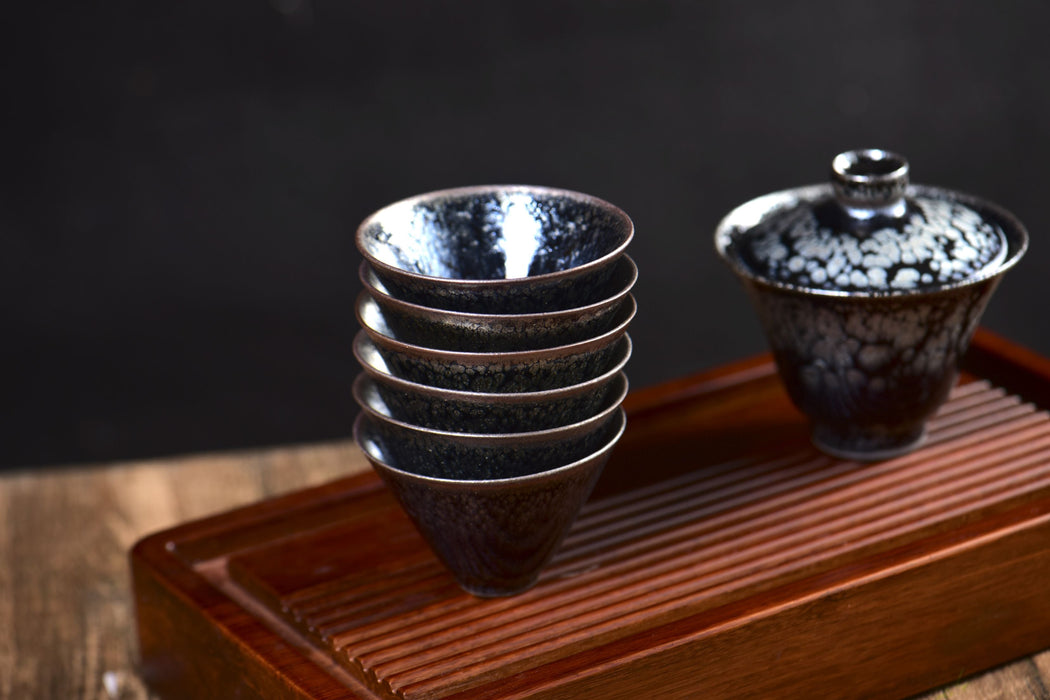 Midnight Constellation Jianzhan Gaiwan and Cups | Yunnan Sourcing Tea Shop