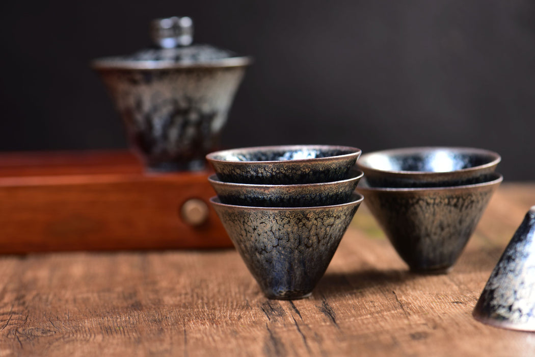 Midnight Constellation Jianzhan Gaiwan and Cups | Yunnan Sourcing Tea Shop