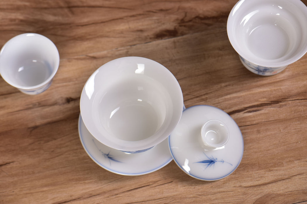 Ice Jade Porcelain “Bamboo Serenity” Tea Set | Yunnan Sourcing Tea Shop