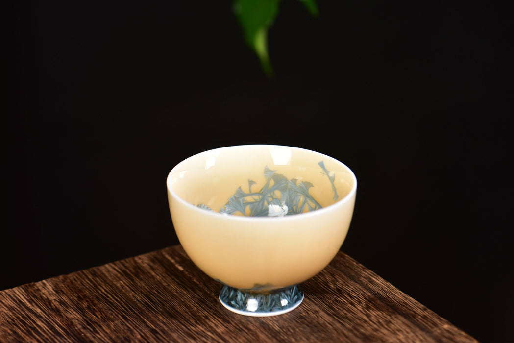 Crystalline Porcelain "Gingko Impressions" Tea Cup | Yunnan Sourcing Tea Shop