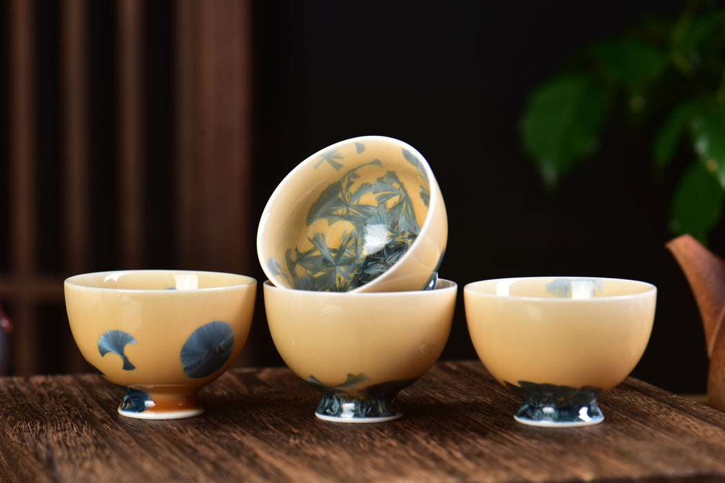 Crystalline Porcelain "Gingko Impressions" Tea Cup | Yunnan Sourcing Tea Shop